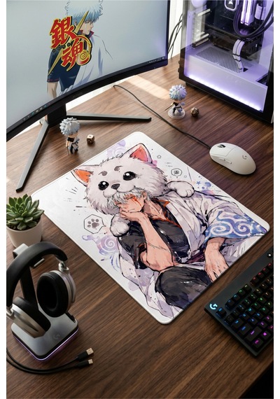 50x40 Cm Ginsama Desenli Gaming Oyuncu Mouse Pad Kaymaz Taban Büyük Fare Altlığı
