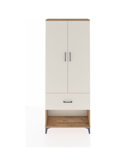 Arges Dolap 3 Raflı Tek Çekmeceli 2 Kapaklı 88x30x221 Çam-aytaşı Çam