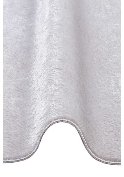 Parlak Saten Dokulu Poem Bambu Tuşe Modern Trend Oval Halı Pm02 Beyaz
