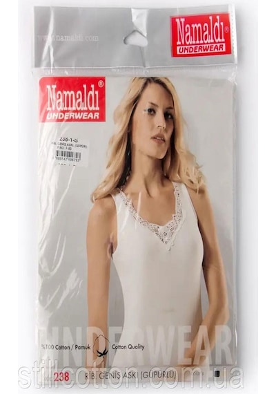 Namaldı Kadın Ribana Kalın Askılı Güpürlü Atlet 238 - 6 Adet 001