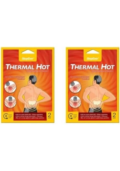 Stopever Thermal Hot Terapi Flasteri - 2x2'li Paket 8 Saat Etkili Isı Terapisi İlaç İçermez