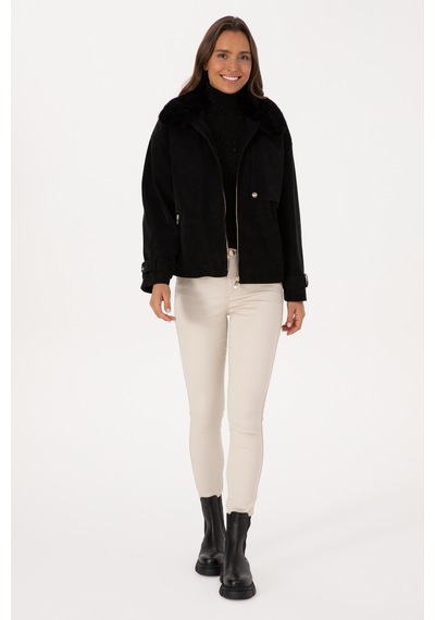 U.s. Polo Assn. Kadın Siyah Deri Mont-kaban 50317320-001 001sıyah