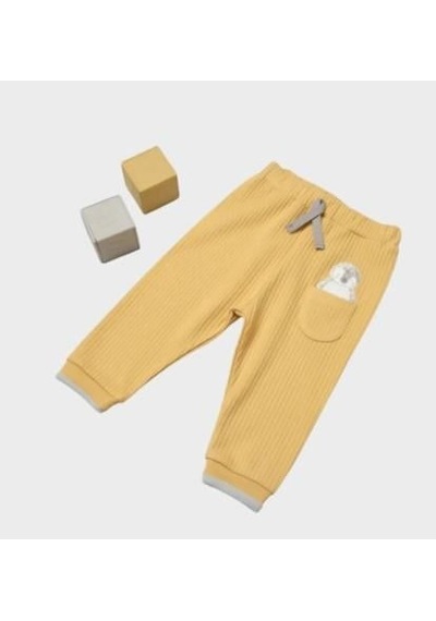 Bibaby Organik Pantolon Penguin Club Ekru - Gri-11653 Sarı