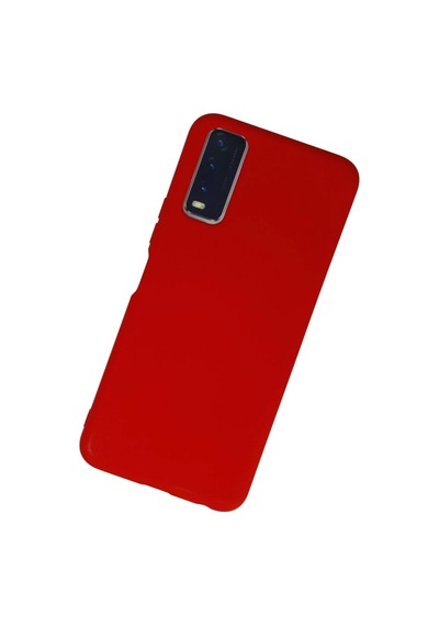 Vivo Y11s Uyumlu Kılıf Nano İçi Kadife Silikon - Kırmızı