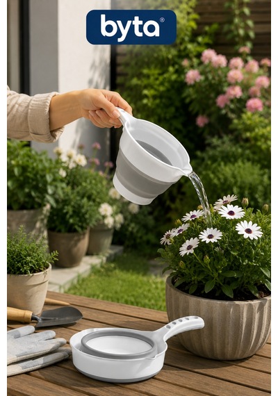 Katlanabilir Silikon Maşrapa Ve Su Dökme Kabı 27x17x11 Cm Çok Amaçlı, Banyo, Mutfak Ve Kamp Kullanımı Gri
