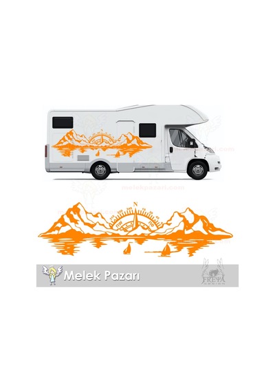 Pusula Deniz Manzara Off Road Kamp Karavan Sticker