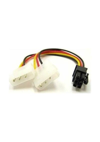 6 PİN PCI-E ERKEK TO 2x 4 PİN MOLEX 15cm. ERKEK VGA POWER KABLO