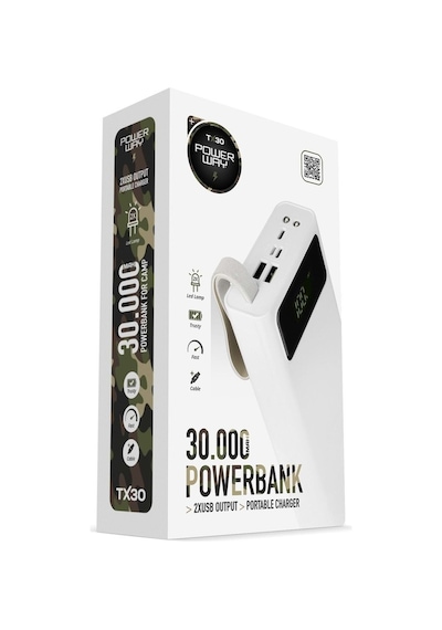 Powerway 30000 Ma Taşınabilir Şarj Cihazı Powerbank