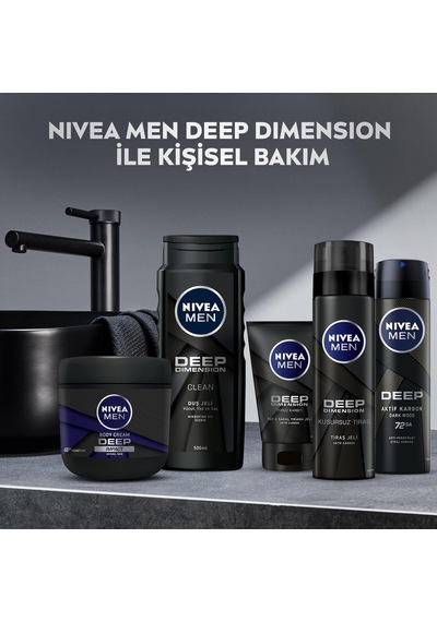Men Deep Dimension Yüz Ve Sakal Temizleme Jeli 100 Ml + Nıvea Men Deep Dimension Duş Jeli 500 Ml X2 Diğer