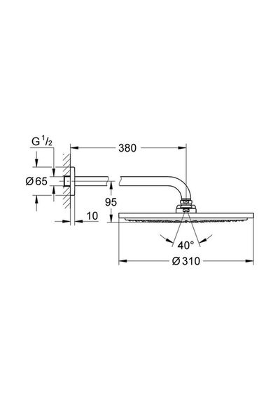 Grohe Rainshower Cosmopolitan Tepe Duşu Ve Dirseği 38cm - 26066da0 Krom