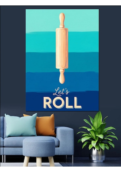 Oklava Roll Posteri Dekoratif Kanvas - Mdf Ahşap Tablo