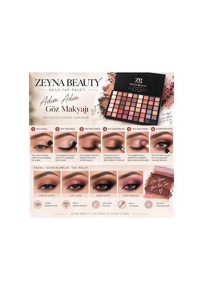 54'lü Far Paleti Yüksek Pigment Mat & Sedefli Göz Far Paleti Çok Renkli - 626020891 Diğer