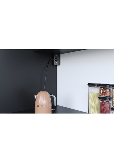 Metalline® Corner-line Raf Priz Sistemi 3 Priz - Siyah
