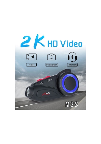 Maxto M3S 2k Hd 1440P Kameralı Intercom Motosiklet Kask Intercom