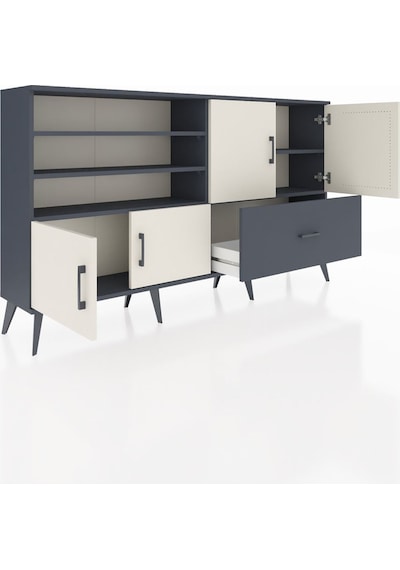 Arges Konsol 5 Raflı Tek Çekmeceli 4 Kapaklı 176x30x99 Antrasit-a Antrasit-aytaşı/antrasit Arges Konsol 5 Raflı Tek Çekmeceli 4 Kapaklı 176x30x99 Antrasit-a Antrasit-aytaşı/antrasit