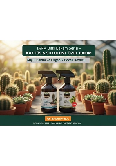 Cactus Core Sprey Kaktüs Sukulent Bitki Besini Ve Bioleaf Protector Sprey Neem Yağı İkili Bakım Seti 1 L