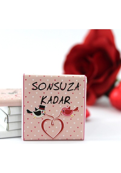 Dark Brown Sonsuza Kadar Yazılı Bitter ve Sütlü Madlen Çikolata 48 Adet