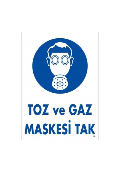 Pvc Ikaz Iş Güvenliği Levhası 25 Cm X35 Cm Toz Ve Gaz Maskesi Tak