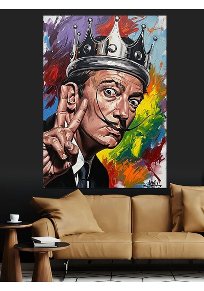 Ahşap Tablo Kral Taçlı Salvador Dali