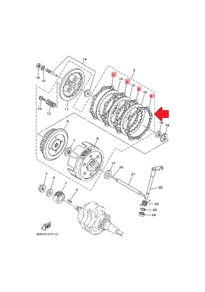 Yamaha Ybr125 4 Adet Debriyaj Balatası 5Vl-E6321-10