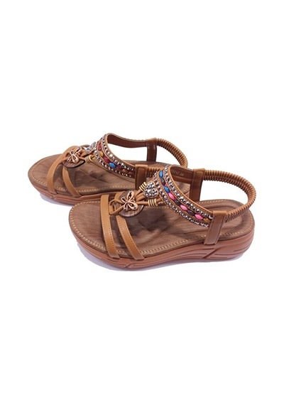 Guja 25y154-2 Cy Camel Kadın Yazlık Deri Sandalet