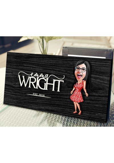 Bk Gift Kişiye Özel Kadın Karikatürlü Kabartma Figürlü Ahşap Tablo, Duvar Dekoru, Arkadaşa Hediye, Özel Tasarım Ev Hediyesi-1 Ceviz Walnut