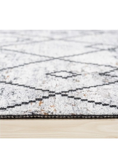 Madrid Vl Premium Yıkanabilir Pamuklu Kaymaz Tabanlı Saçaklı Kilim Gri-antrasit