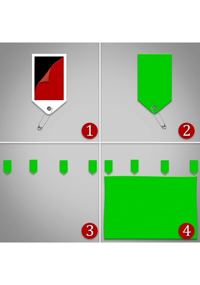 150x200 Cm Chromakey Green Screen Greenbox Yeşil Fon Perde Ve 4 Adet Fon Mandalı