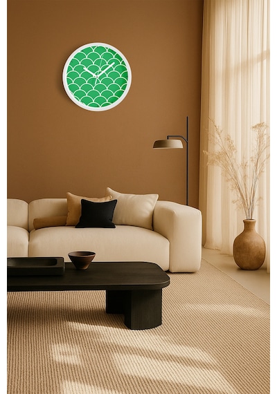 Soyut - Geometrik Temalı Modern Duvar Saati - 25cm - Önü Camlı Beyaz Kasa - Sessiz Mekanizma-jh0299 Beyaz