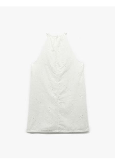 Koton Pamuklu Kolsuz Brodeli Fistolu Çiçekli Halter Yaka Mini Elbise Beyaz 5sak80301uw Beyaz Koton Pamuklu Kolsuz Brodeli Fistolu Çiçekli Halter Yaka Mini Elbise Beyaz 5sak80301uw Beyaz