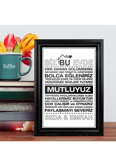 Ev Hediyesi Isme Özel Baskılı Çerçeve