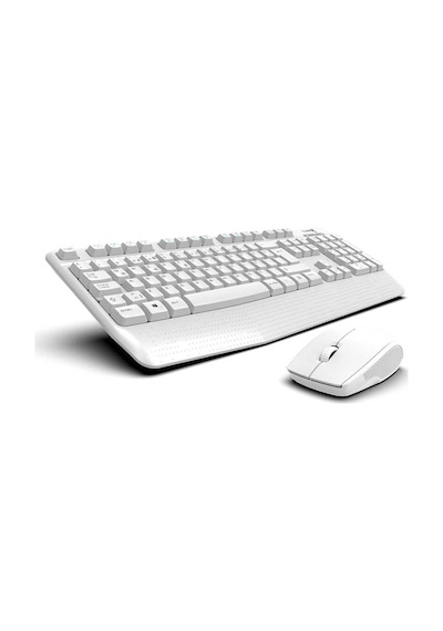 Turbox Workeys Office Usb Kablosuz 2.4ghz Beyaz Multimedya Standart Q Kablosuz Klavye Ve Mouse Lazer