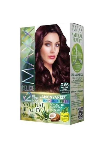 Natural Beauty Amonyaksız Set Saç Boyası 3.66 Patlıcan Moru