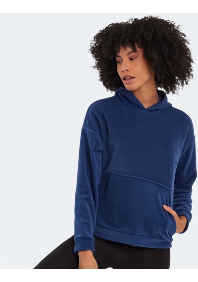Slazenger SASSA IN Kadın Kapüşonlu Cepli Indigo Polar