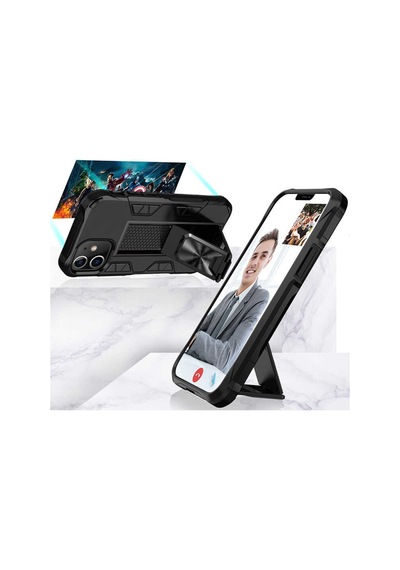 Apple Uyumlu iPhone 12 Kilif Miknatisli Zirhli Korumali Silikon Kapak 467931582