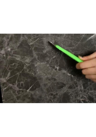 Yapışkanlı Siyah Mermer Desen 6 Adet Zemin Yer Duvar Döşeme Panel (463851307)