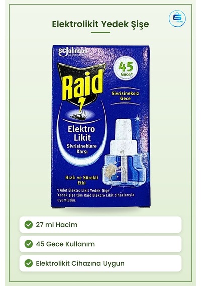 Elektrolikit Yedek Gece 27 Ml Sivrisinek Kovucu Likit Elektrikli