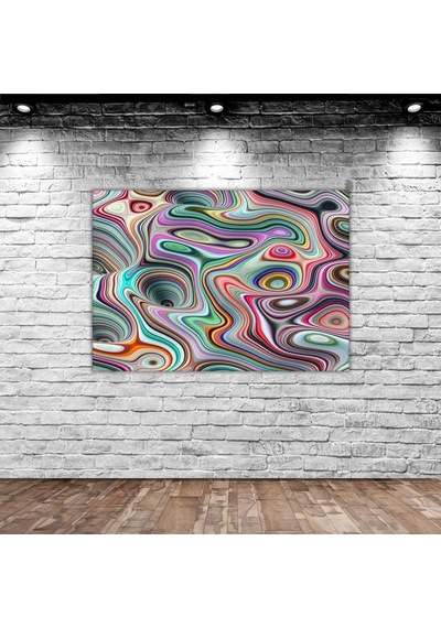 Bk Home Üç Boyutlu Soyut Dalgalı Çizgiler Tasarımlı Kanvas Tablo 70x100cm-1
