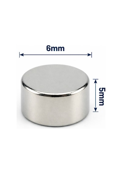25 Adet - 6x5 Mm Neodyum Mıknatıs Neodim Magnet Yuvarlak