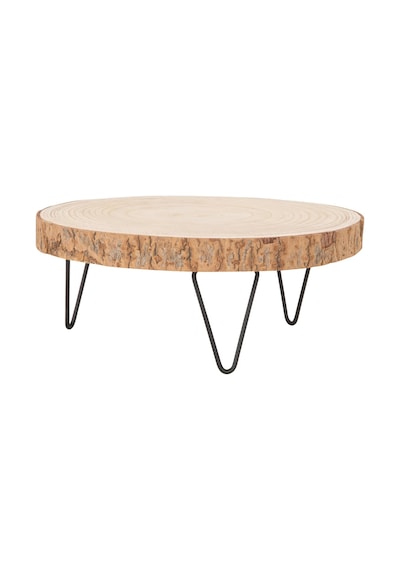 Lexroo Paulownia Metal Ayaklı Kaide, 28 Cm, Doğal Ahşap Rengi Standart