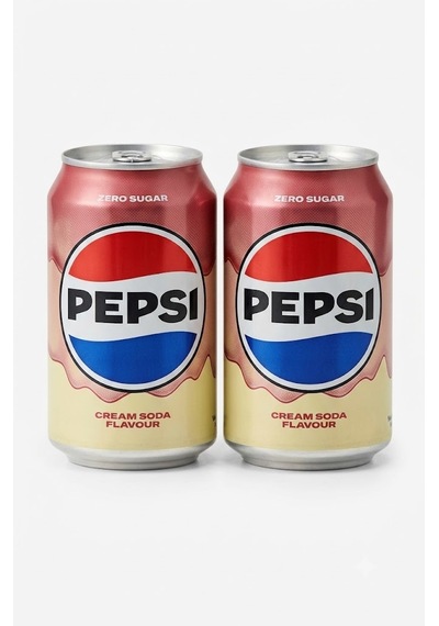 Pepsi Cream Soda Flavour Zero Sugar - Vanilya Kola Aromalı Gazlı İçecek 330 Ml 2 Adet