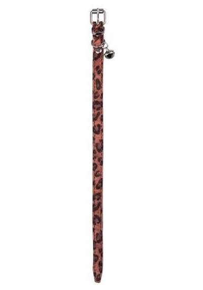 Bakır Leopar Desenli Deri Kedi Köpek Boyun Tasması 30 Cm-18516