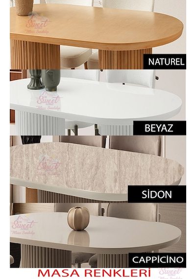Orkide Sabit Oval Bohem Cappicino Yemek Masası Takımı Ahşap Nergis Sandalye 1 Masa 4 Sandalye Orkide Sabit Oval Bohem Cappicino Yemek Masası Takımı Ahşap Nergis Sandalye 1 Masa 4 Sandalye