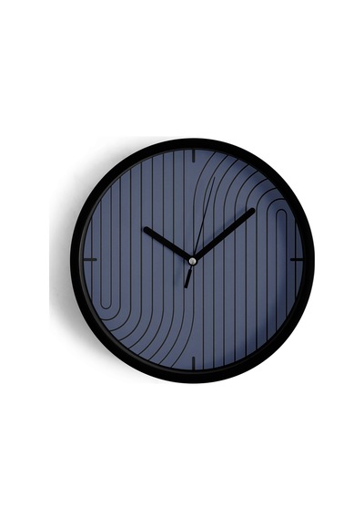 Soyut Tasarım Modern Duvar Saati - 30cm - Önü Camlı Siyah Kasa - Sessiz Mekanizma-jh0132 Siyah