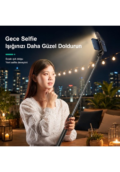 Yolans G4 Led Işıklı Selfie Çubuğu Tripod, 113 Cm Uzayabilen Bluetooth Kumandalı Selfie Stick, 3 Işık Modlu Beya