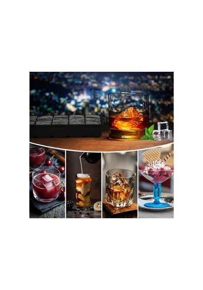 15 Bölmeli Silikon Buz Kalıbı, Büyük L Boy Küp Buzlar, Kokteyl Sunum Buz Kalıbı Et Suyu Saklama - 904911676 Diğer