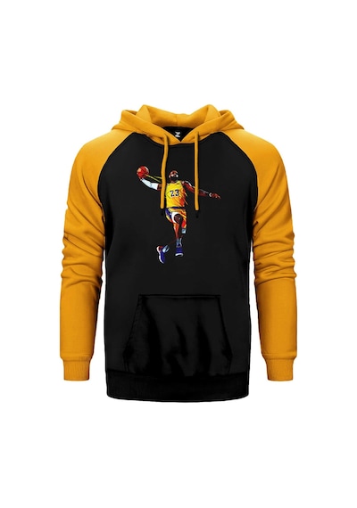 Lebron Color Sarı Renk Reglan Kol Kapşonlu Sweatshirt Sarı