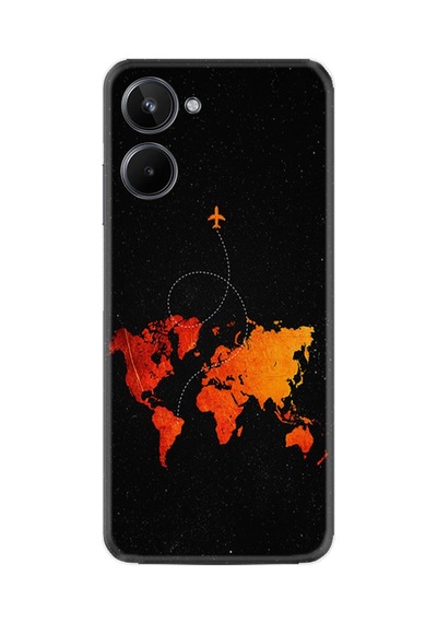 Realme 10 Kılıf Silikon Desen Özel Seri İz Bırakan Uçak 1778