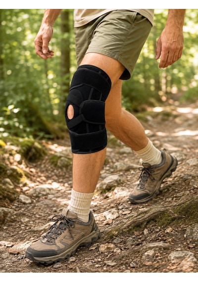 Trendexa Mey İthalat Patella Destekli Ligamentli Dizlik Ayarlanabilir Cırtlı Silikon Pedli Diz Desteği