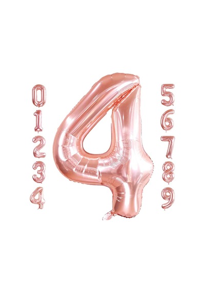 4 Dört Rakam Rose Gold Folyo Balon 32 34 Inc 82 Cm